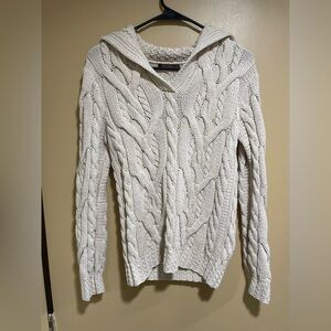 525 America Ivory Cable Knit Hoodie